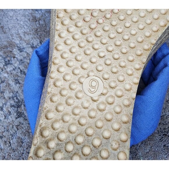 Island Slipper Hawaii Sandals Women’s Size 9 Blue Thong Wedge Heel Comfort - Picture 7 of 7